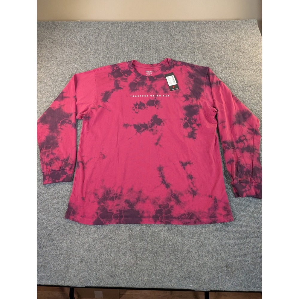 Peloton Mens XXL Tie Dyeβ Long Sleeve T-Shirt Red Together We Go Far NWT #2409